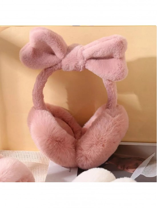 Solid Color Heart Plush Earmuff